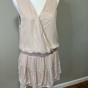 Light pink. Drop waist. Silky material ruffle skirt
